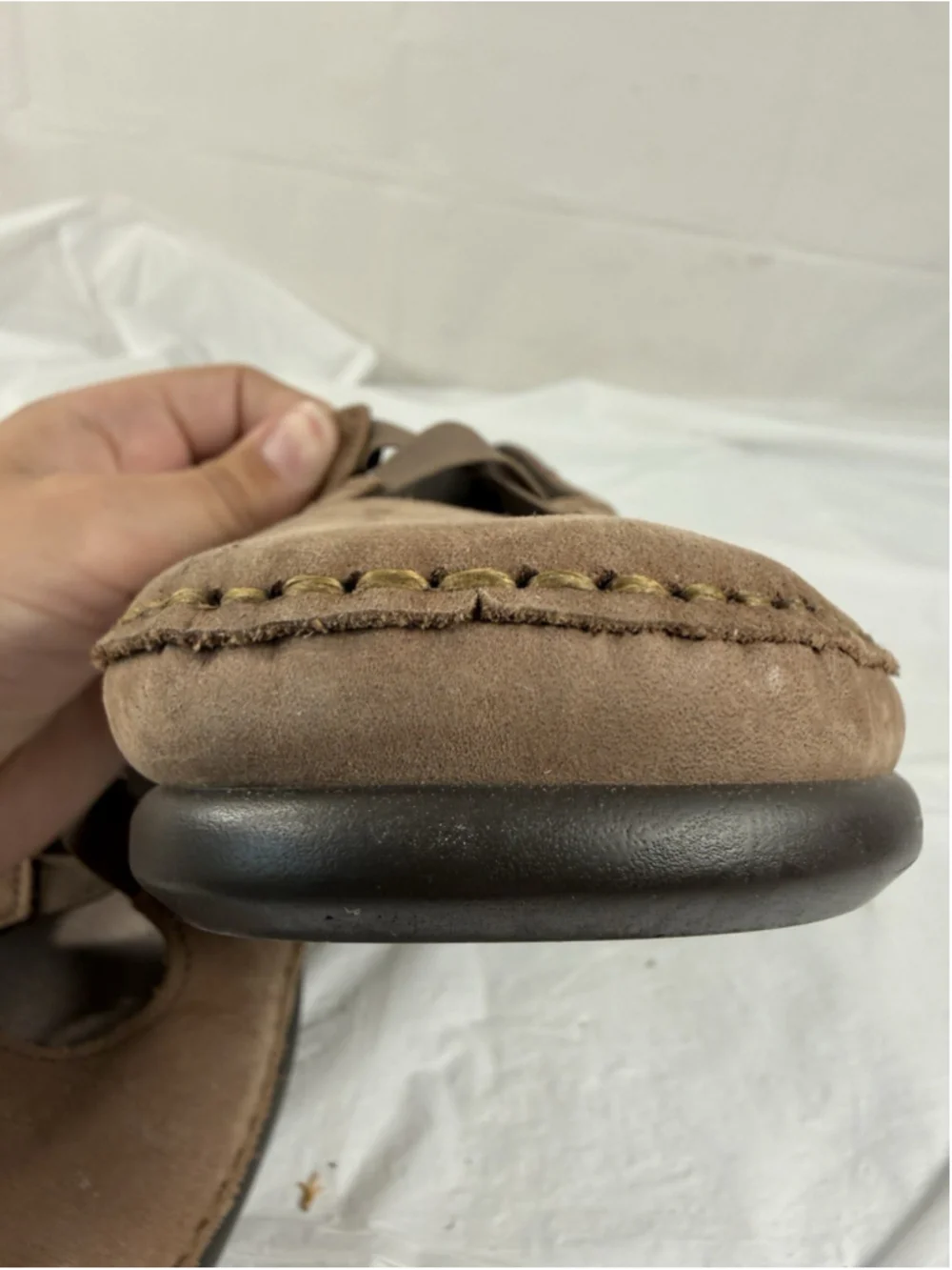 SAS Women's Size 8.5W Praline Tan Crissy Slip On Nubuck Leather Loafer Shoes